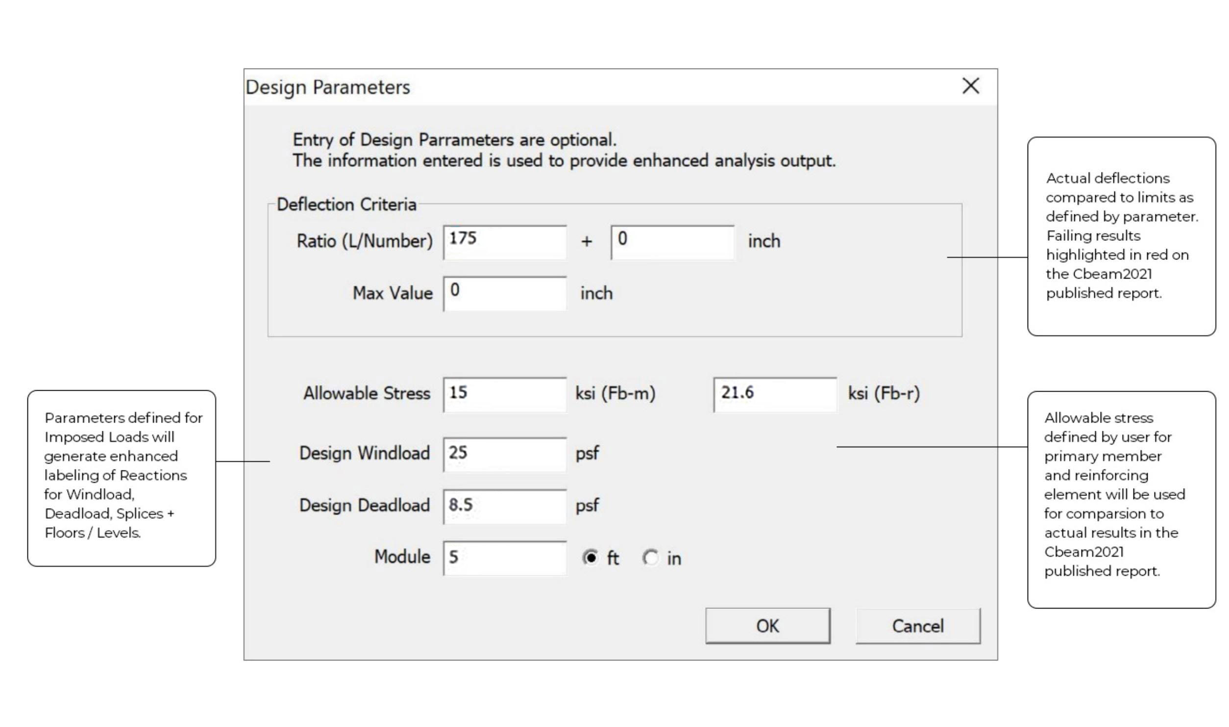 Cbeam Parameters